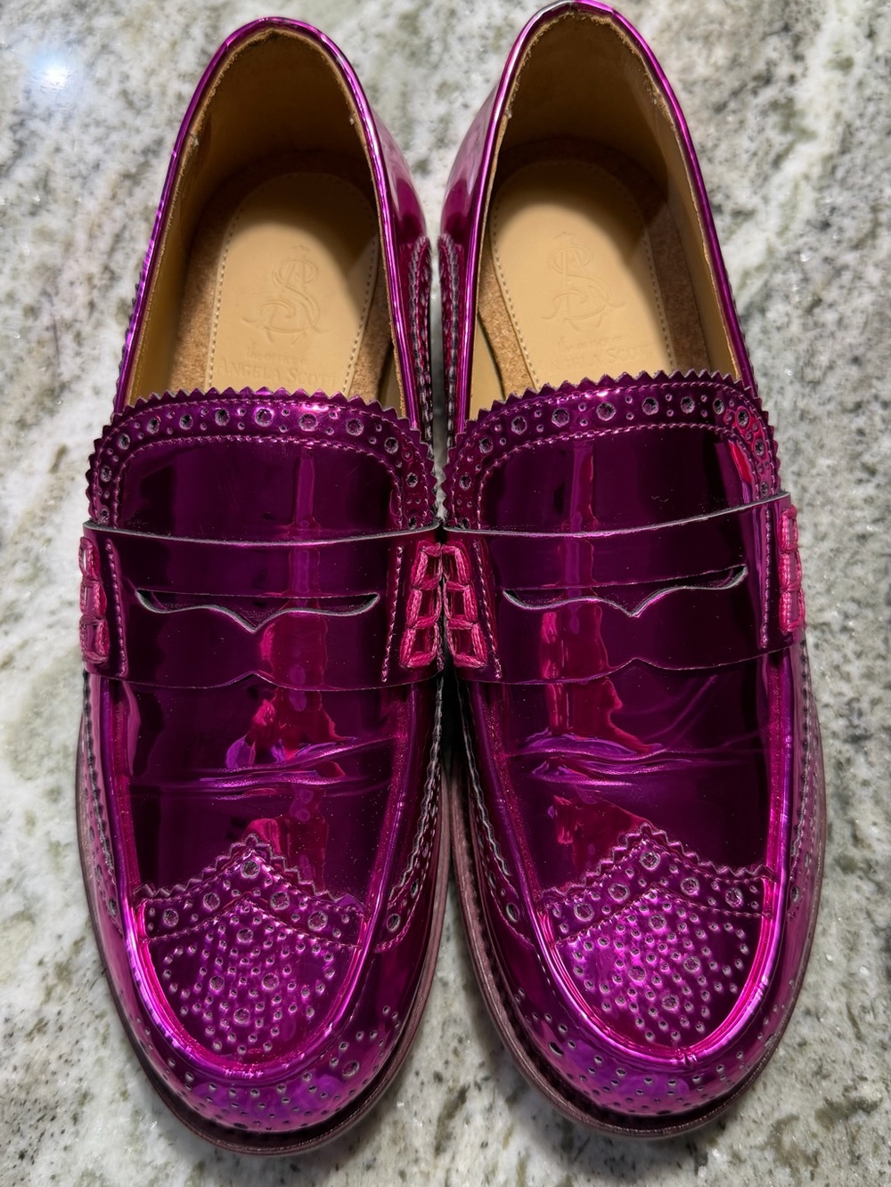 The Office of Angela Scott Ms Charlotte Magenta Loafers Pink Loafers NIB - Picture 4 of 17